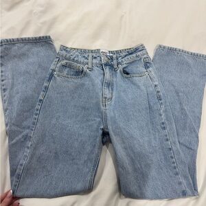 Princess Polly Light Blue Straight Leg Jeans